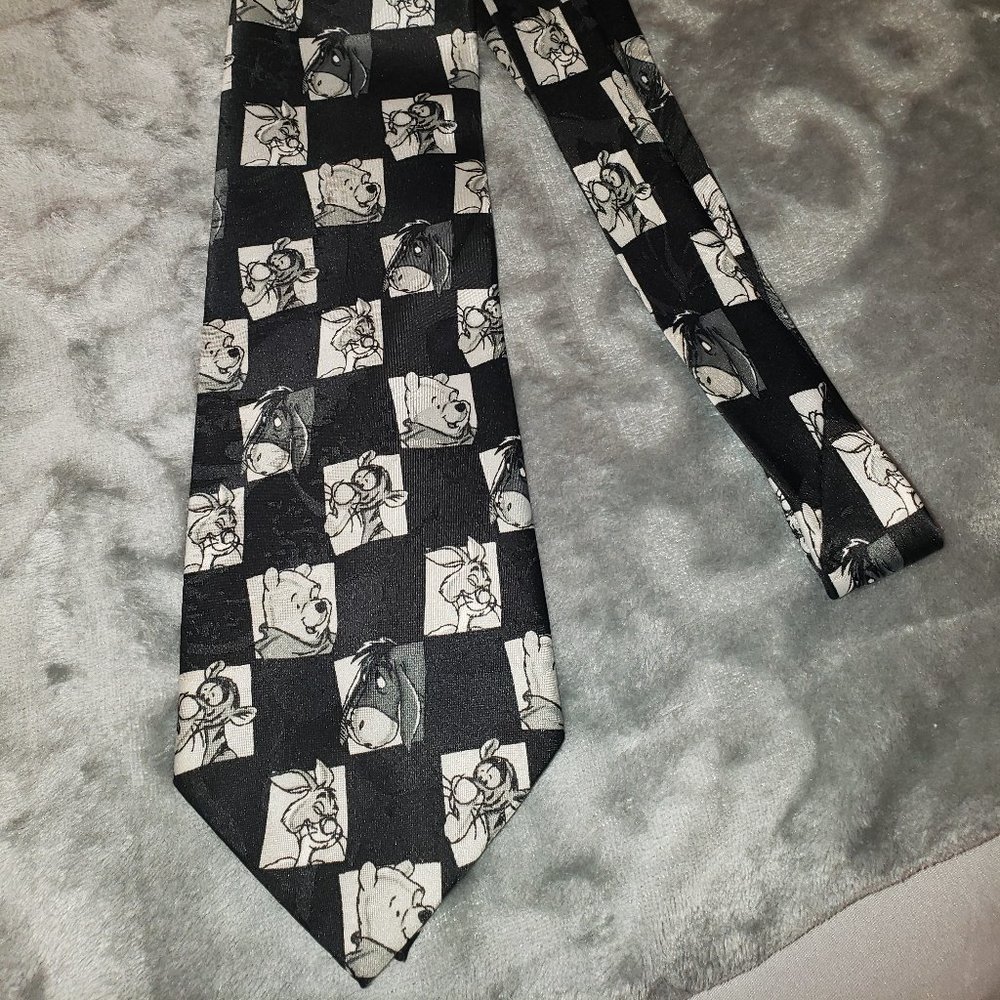Disney Vintage Winnie the Pooh Works B/W Tie
